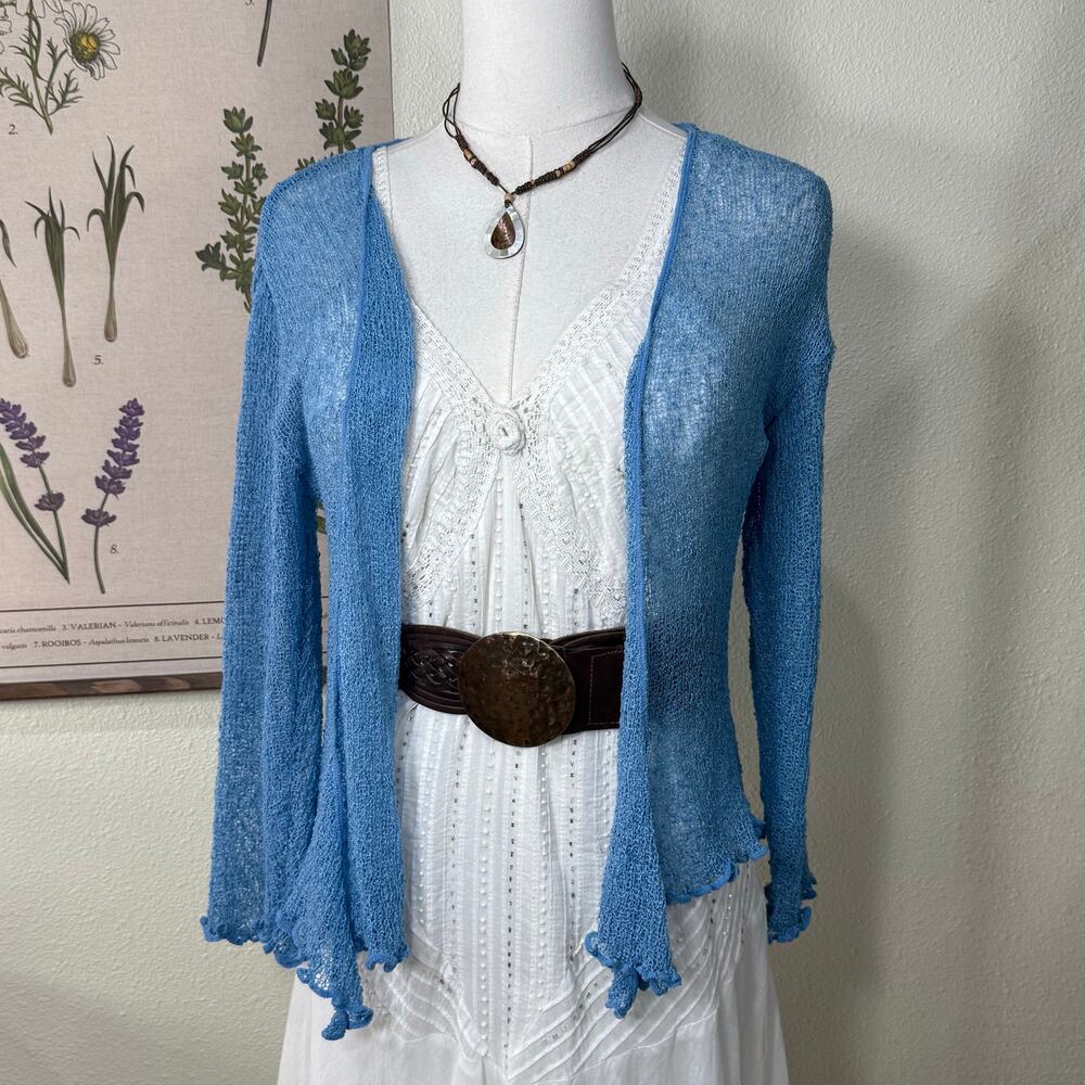 Gauzy Open Knit Cardigan Sweater Fairy Coastal Grandma Dolly Coquette Y2k XS S M